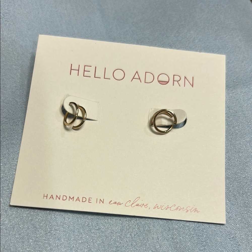 Hello Adorn Gold Twist Earrings